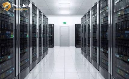 A large-scale mining farm in Canada, showcasing the use of renewable energy sources like hydroelectric power.